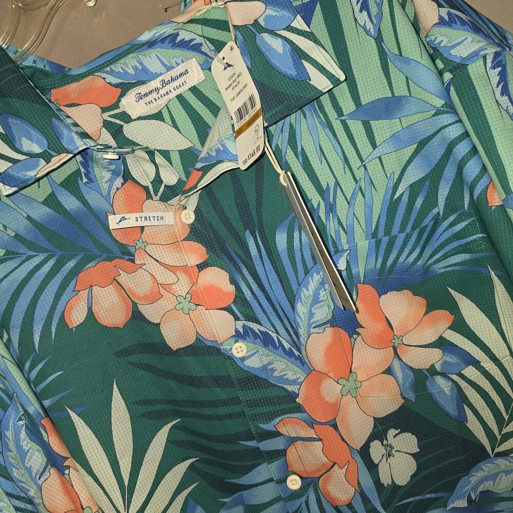 NWT Tommy Bahama Bahama Coast Jungle Royale Stretch Tropical Shirt Size 4XLB